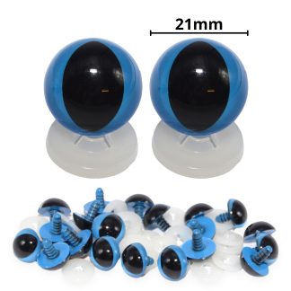 21mm Blue Cats Eyes with Plastic Backs