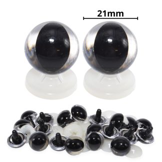 21mm Clear Cats Eyes with Plastic Backs