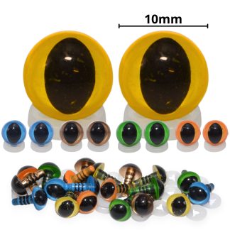 10mm Mixed Cats Eyes with Plastic Backs