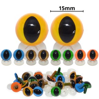 15mm Mixed Cats Eyes with Plastic Backs