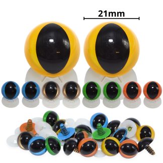 21mm Mixed Cats Eyes with Plastic Backs