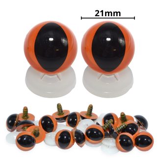 21mm Orange Cats Eyes with Plastic Backs