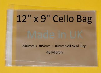 12 x 9 Cello Bag - 240mm x 305mm