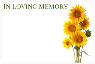 In Loving Memory (Sunflowers) - 60mm x 90mm Florist Cards