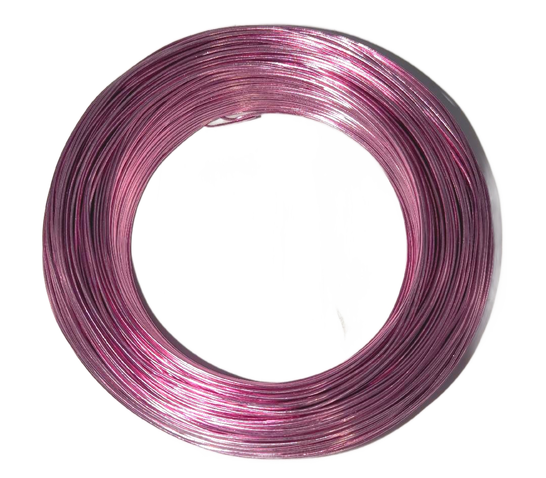 Pack of 1 - Pearl Pink 1.5mm x 100m Aluminium Wire