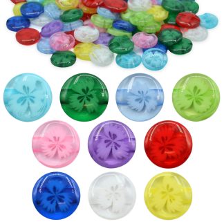 Transparent Flower Resin Buttons