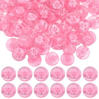 14mm Light Pink Transparent Flower Resin Buttons