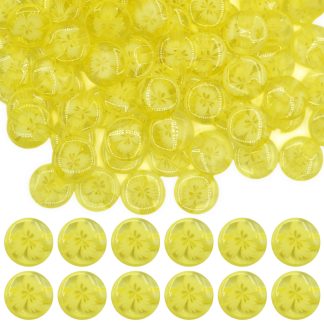 14mm Yellow Transparent Flower Resin Buttons