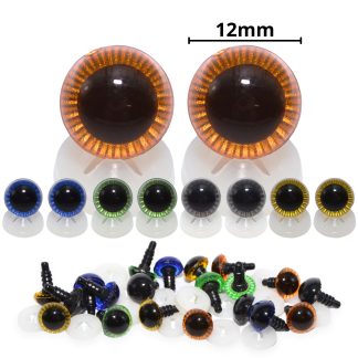12mm Mixed Owl Eyes with Plastic Backs