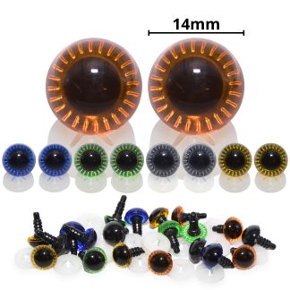 14mm Mixed Owl Eyes with Plastic Backs