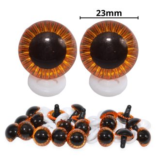 23mm Orange Owl Eyes with Plastic Backs