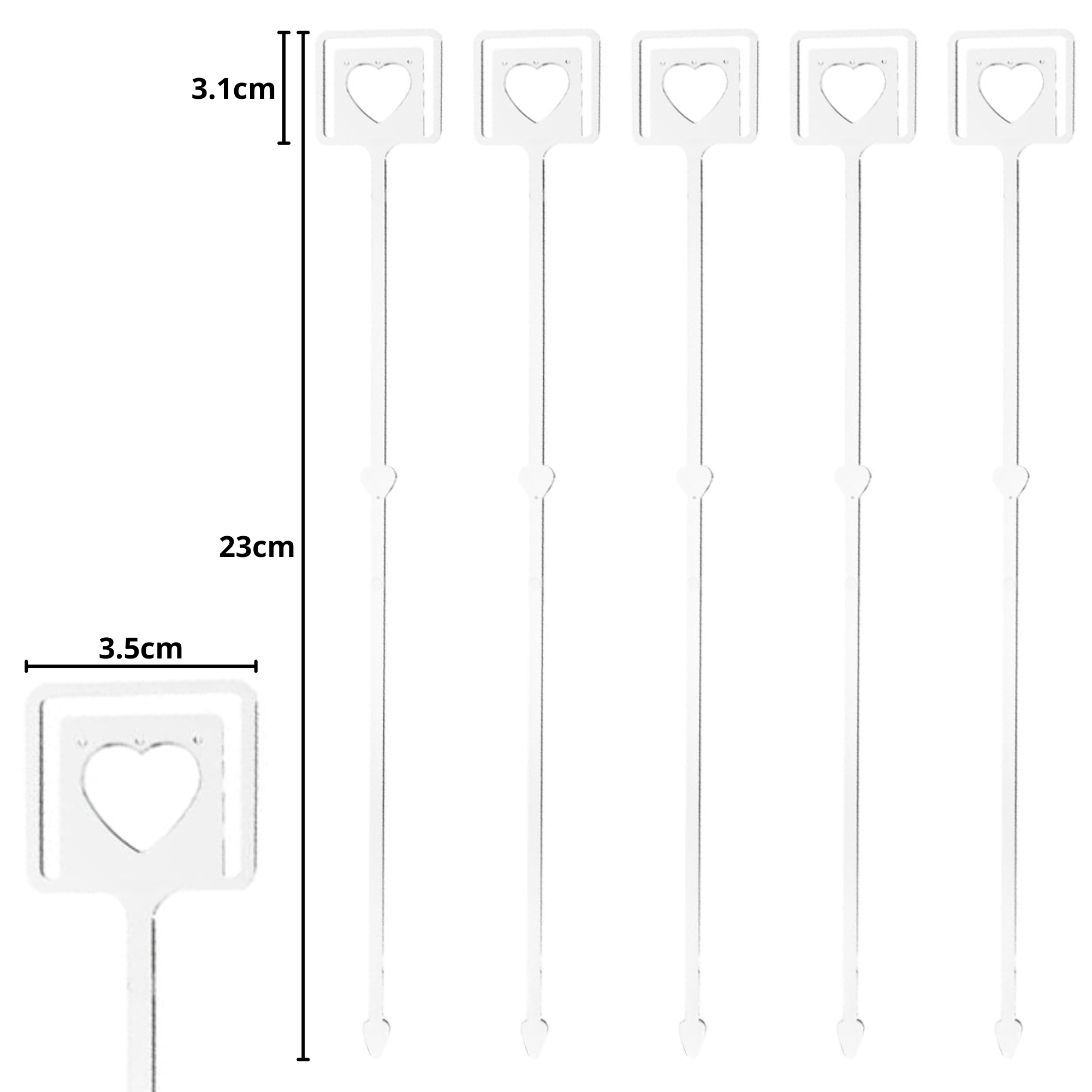 Square Hearts Clear Card Holders - Florist Cardettes - Image 2