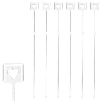 Square Hearts Clear Long Card Holders - Florist Cardettes