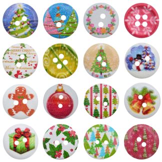 15mm Christmas Wooden Buttons