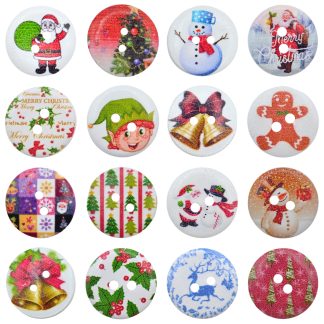 20mm Christmas Wooden Buttons