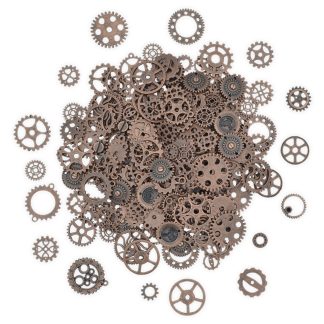 Mixed Pack 16 Steampunk Cogs - Red Copper