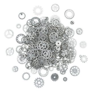 Mixed Pack 18 Steampunk Cogs - Antique Silver