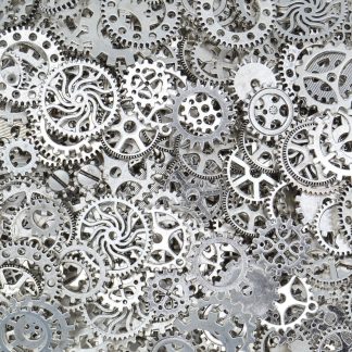 Mixed Pack 18 Steampunk Cogs - Antique Silver