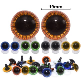 19mm Mixed Owl Eyes with Plastic Backs