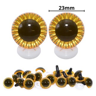 23mm Yellow Owl Eyes with Plastic Backs