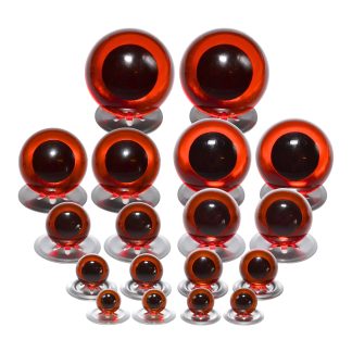 Transparent Amber Eyes Metal Backs