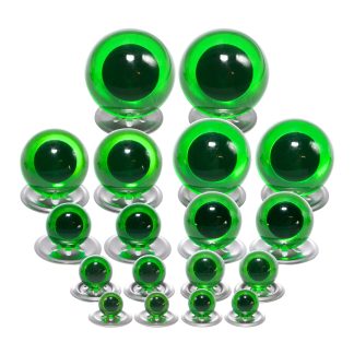 Transparent Green Eyes Metal Backs