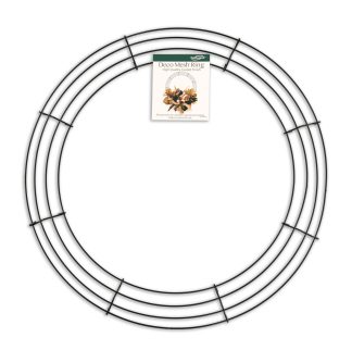 16"/40cm Circle Metal Wreath Frame - Deco Mesh Ring by Oaktree UK