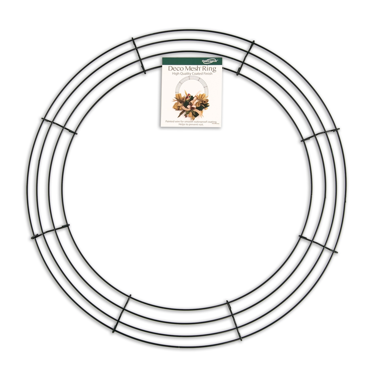 16"/40cm Circle Metal Wreath Frame - Deco Mesh Ring by Oaktree UK