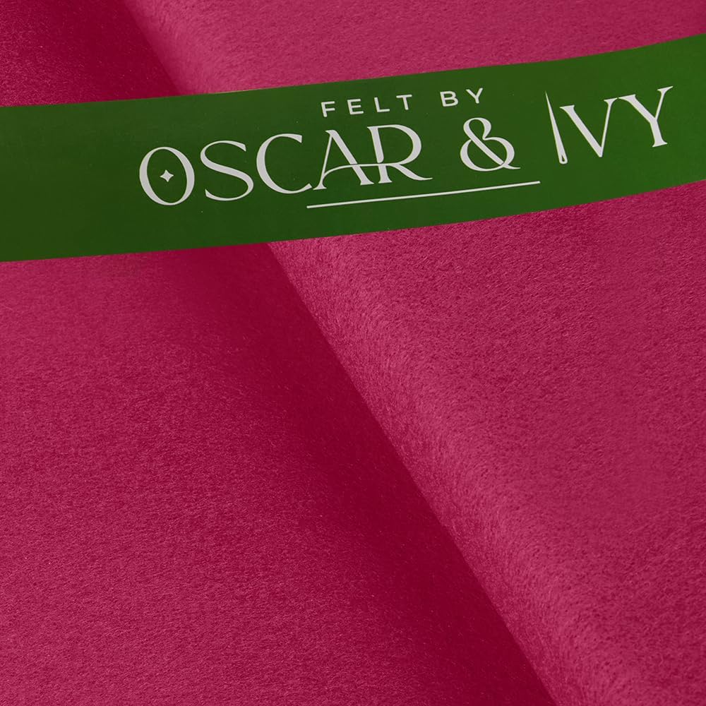 Bright Pink (Col 21) Felt by Oscar & Ivy - Wool Viscose Blend - Image 2