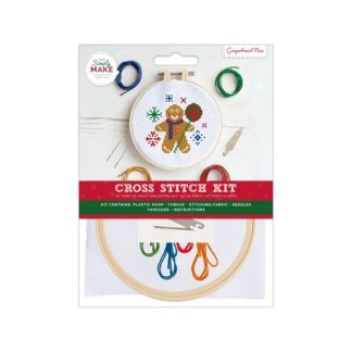 Gingerbread Man 4.3”/11cm Cross Stitch Kit - Simply Make by DoCrafts - DSM106157