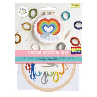 Rainbow 4.3”/11cm Cross Stitch Kit - Simply Make by DoCrafts - DSM106269
