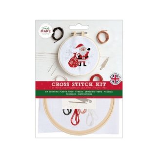 Santa 4.3”/11cm Cross Stitch Kit - Simply Make by DoCrafts - DSM106158