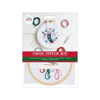 Stocking 4.3”/11cm Cross Stitch Kit - Simply Make by DoCrafts - DSM106160