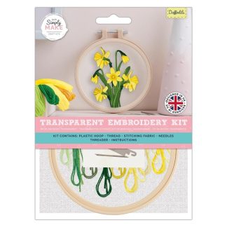 Daffodils 4.3"/11cm Transparent Embroidery Kit - Simply Make by DoCrafts - DSM106400