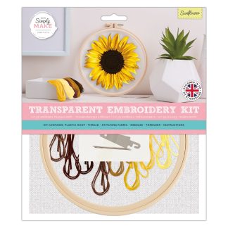 Sunflower 7"/18cm Transparent Embroidery Kit - Simply Make by DoCrafts - DSM106404