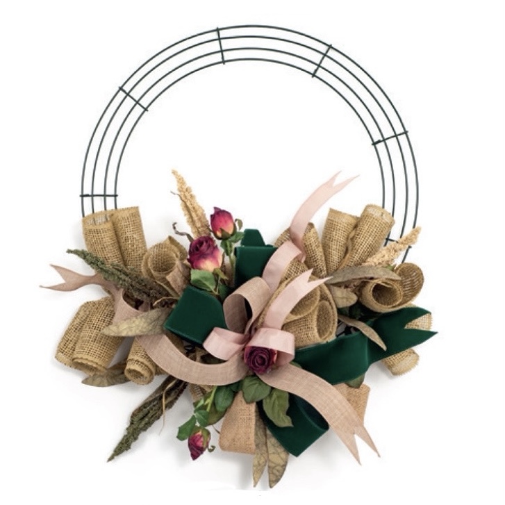 13"/33cm Circle Metal Wreath Frame - Deco Mesh Ring by Oaktree UK - Image 2