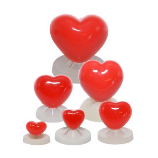 Bright Red Heart Noses with Plastic Backs