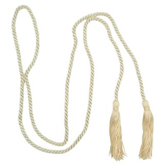 Cream (5) Double-Ended Tasselled Cord - Chainette Tassels