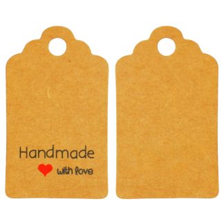 Handmade With Love Brown Gift Tags - Pack of 100