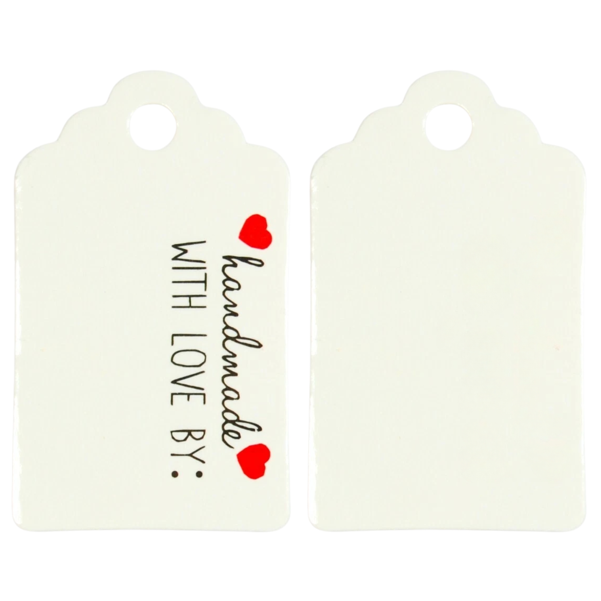 Handmade With Love By White Gift Tags - Pack of 100