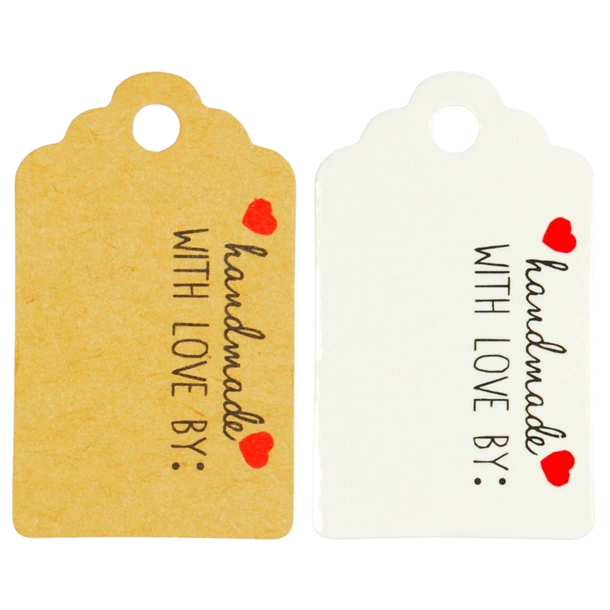 Handmade With Love By Brown Gift Tags - Pack of 100 - Image 3