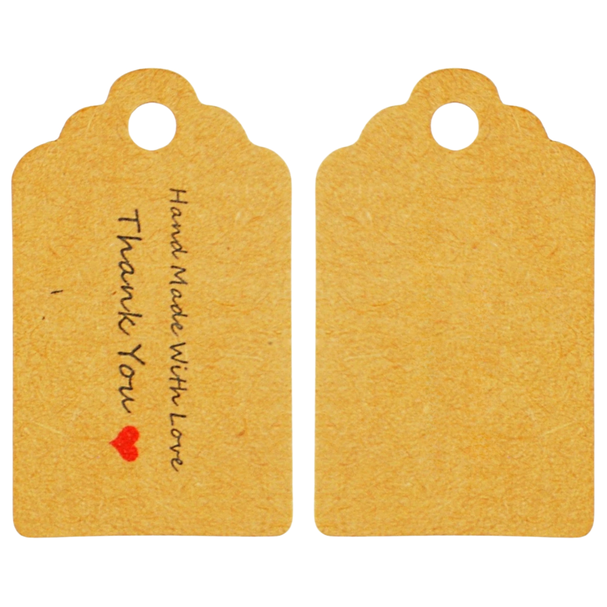 Handmade With Love Thank You Brown Gift Tags - Pack of 100