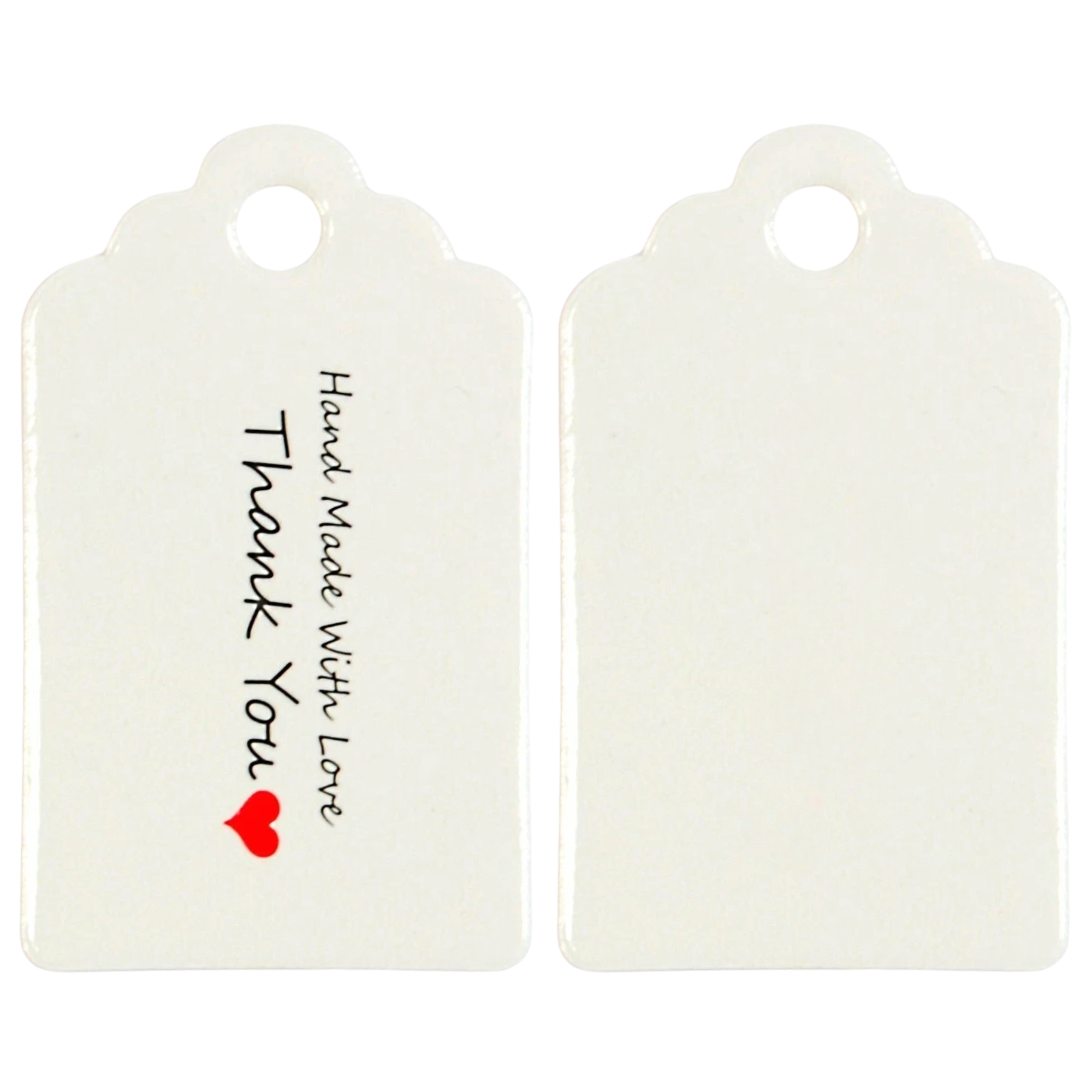 Handmade With Love Thank You White Gift Tags - Pack of 100