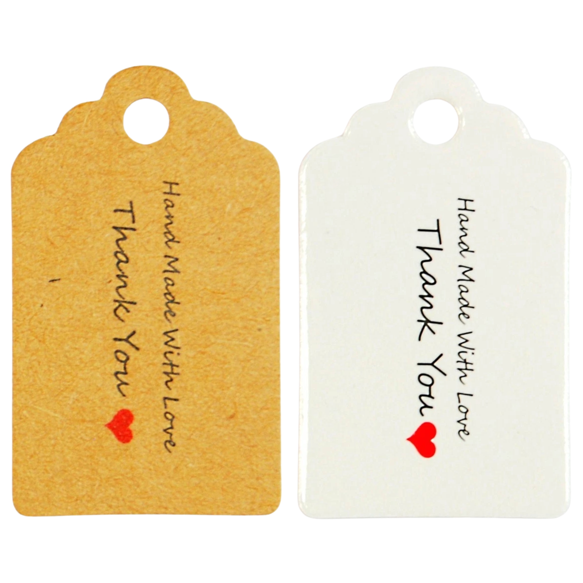 Handmade With Love Thank You Brown Gift Tags - Pack of 100 - Image 3