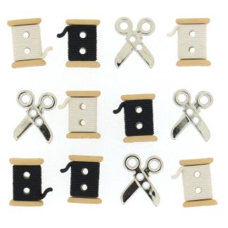 Sew Cute Spools & Scissors Embellishments by Dress It Up
