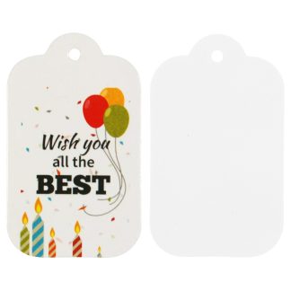 Wish You All The Best White Gift Tags - Pack of 100