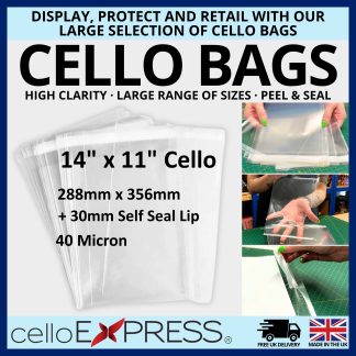 14" x 11" Cellophane Bags - 288mm x 356mm - 14x11