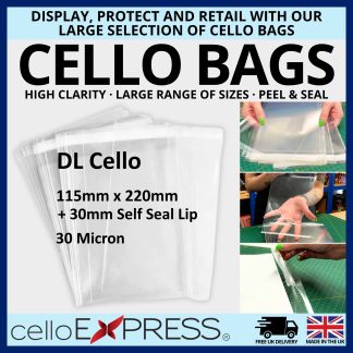 DL Cellophane Card Bag - 115mm x 220mm
