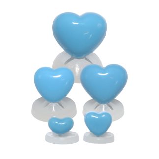 Deep Sky Blue Heart Noses with Plastic Backs