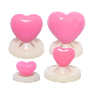 Flamingo Pink Heart Noses with Plastic Backs